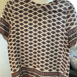 Madewell 100% silk short sleeve floral print top